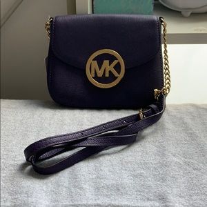 purple michael kors crossbody purse